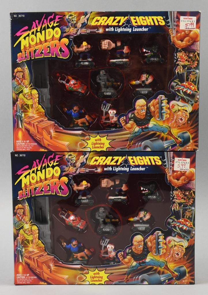 Savage Mondo Blitzers 1992 Kenner- Play Sets -MOB-NOS: Lot is a pair of 1992 Kenner Savage Mondo Blitzers - Play Sets -MOB-NOS. Single owner collection from the largest toy collector on the West Coast.