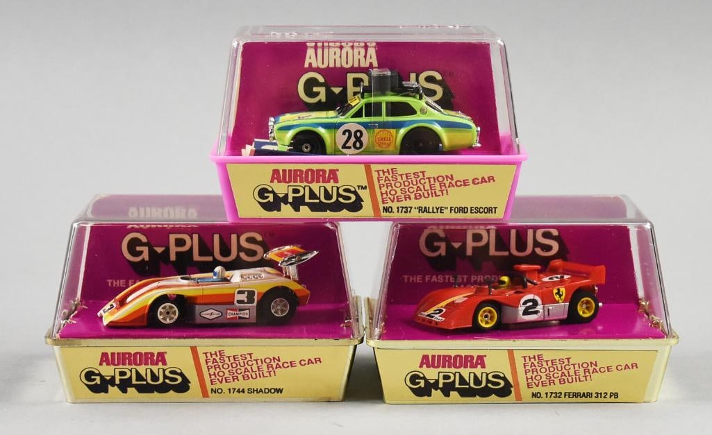 (3) c1970 Aurora AFX G-Plus HO Scale Race Car-MIB-NOS (1 of 3)
