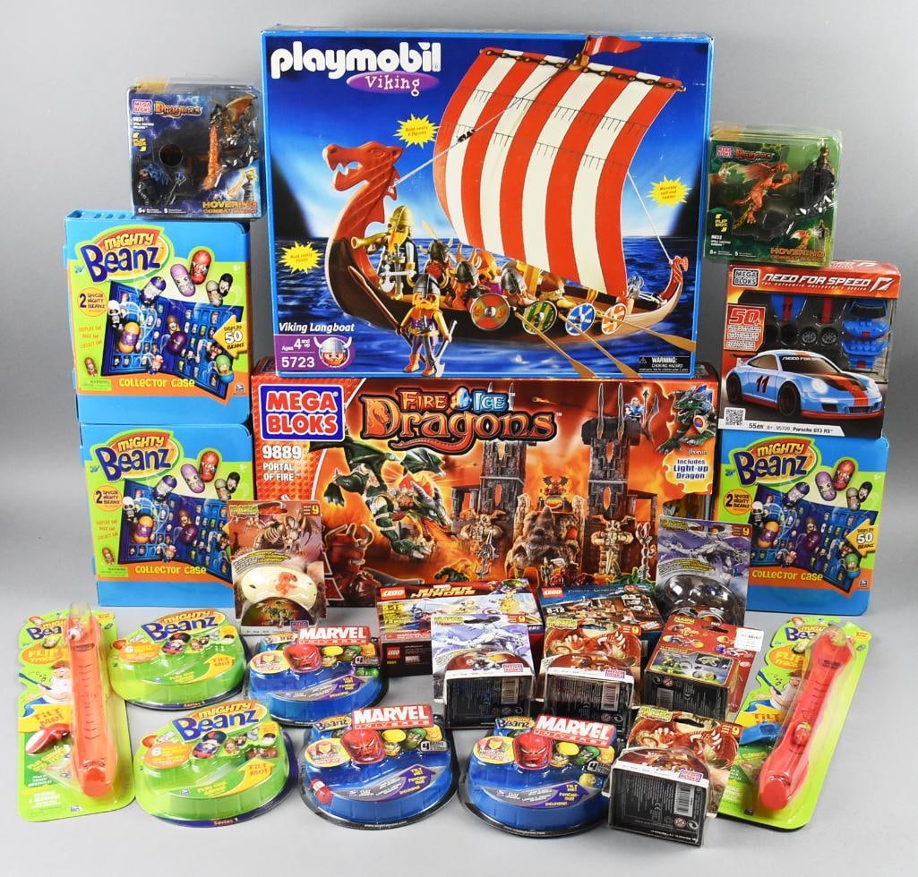 Large Lot 2000s Mega Bloks and Mighty Beanz Toys-MIP-NOS (1 of 2)