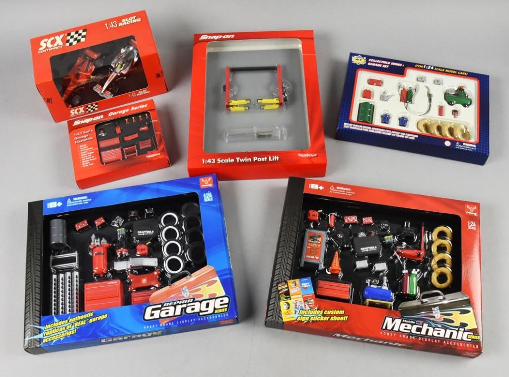 (6) 2000s Snap-On PLUS Garage Kits & Slot Cars-MIP-NOS (1 of 2)