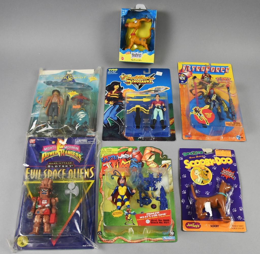 (7) 1990s Cartoon Action Figures  Various Mfgs  - MIP-NOS (1 of 2)