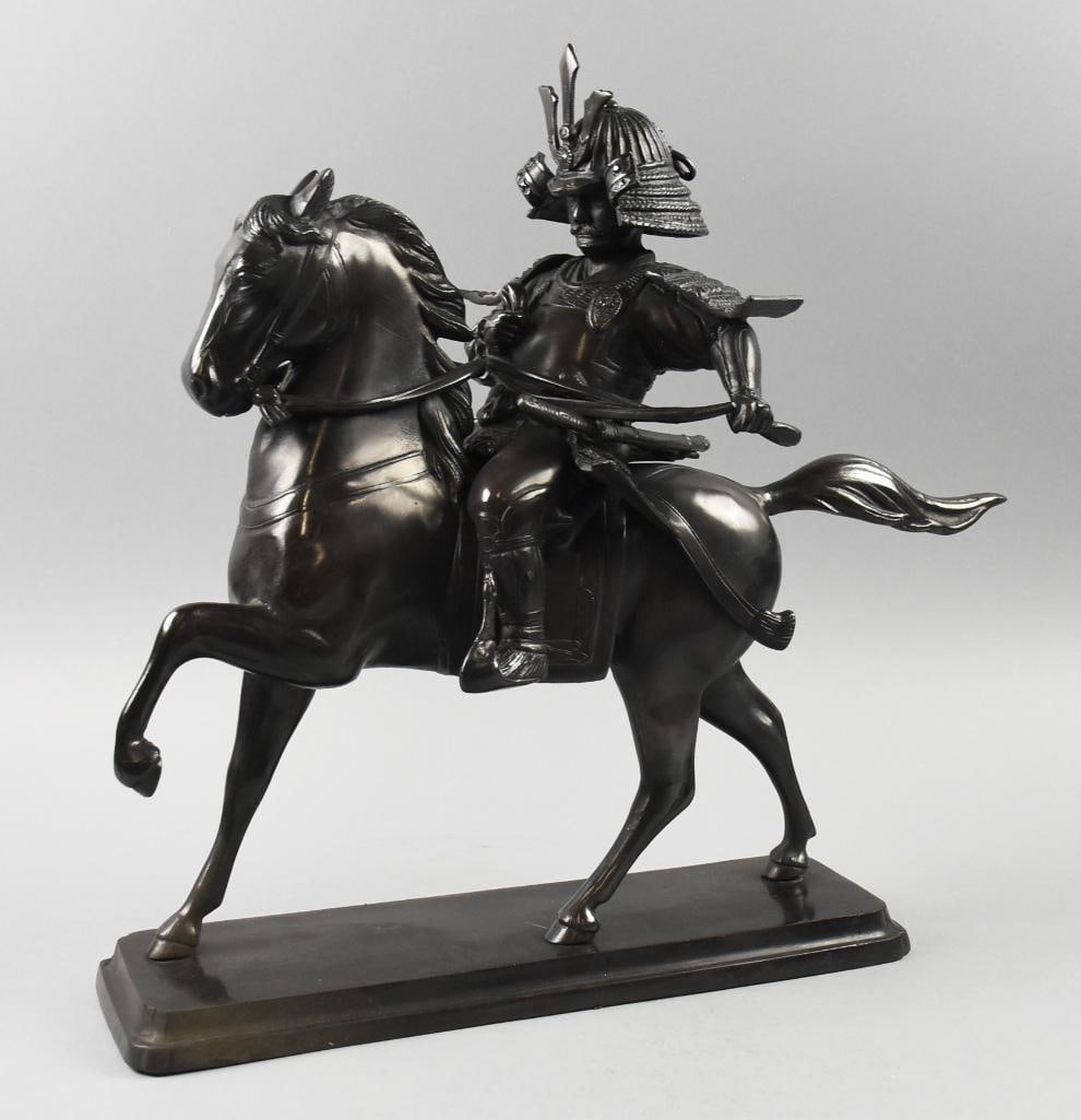 Vintage Japanese Statue of Kusunoki Masashige, Bronze