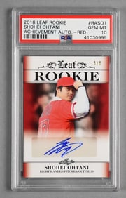 5/5 2018 Shohei Ohtani SIGNED Leaf Rookie PSA Gem 10