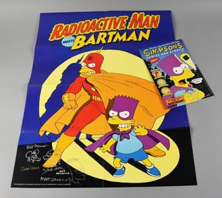 SIGNED #1 Issue Simpsons Comic Book Special Collector's Edition & SIGNED Poster