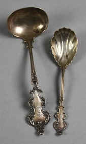 c1885 Sterling Serving Spoons  Duhme & Co