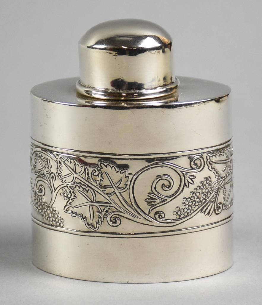Vintage Shepherd Sterling Engraved Tea Caddy (1 of 9)