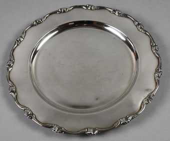 Antique German 925 Sterling Tray, Ornate Rim