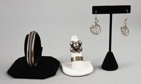 Vintage Native American Sterling Silver Jewelry-Signed