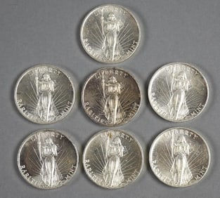 (7)   1  Troy Oz Each  Fine Liberty Rarities Silver Rounds 1  Troy Oz