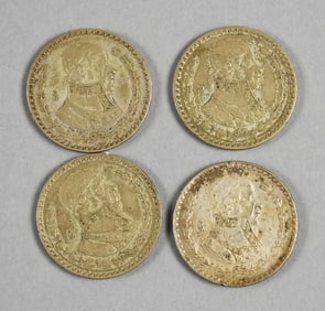 (4) SIlver 1959 and 1962 Mexican Pesos