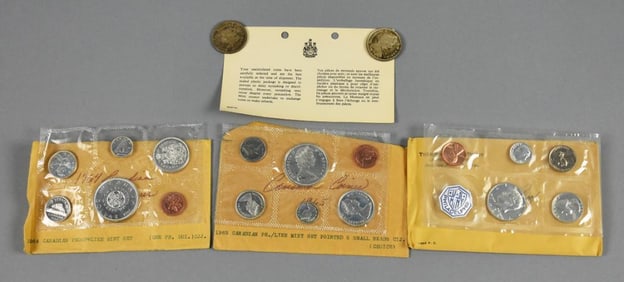 1960, 1964-65 US Mint/Canadian Mint Coins-Circ-Uncirc
