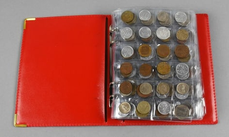 480 Foreign Coins, Sleeved and in Binder, Unchecked