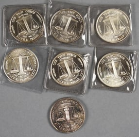 (7)  Each 1 Troy oz  Fine Eagle Flag Silver Trade Unit