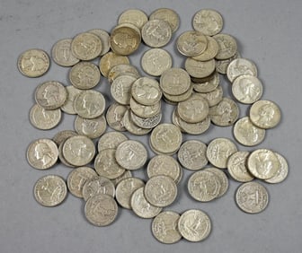 (75) 1960-63 Washington Quarters, 90% Silver