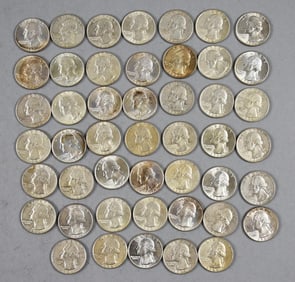 (48) 1964 Silver Washington Quarters