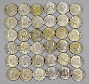 (36) 1965-69 Kennedy Half Dollars 40% Silver