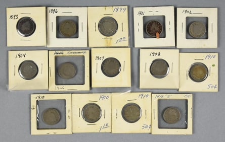 (14) 1893-1916 Liberty Head Nickel Assortment VG-F