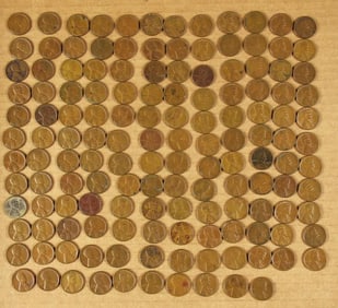 (142) 1950-58 Wheat Pennies Circulated