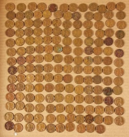 (166) 1955-58 Wheat Pennies Circulated