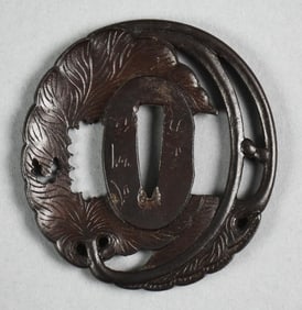 18th Century Japanese Masakata Bushu ju Tsuba, Leaf