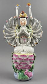 Chinese Guan Yin Thousand Hand Porcelain Goddess