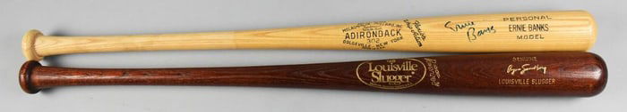 Ernie Banks Signed Adirondack Bat, Ryne Sandberg Louisville