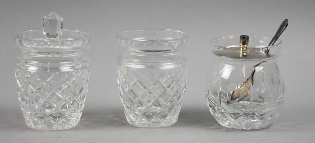 Vintage Crystal Condiment Jars, SIgned/Unsigned