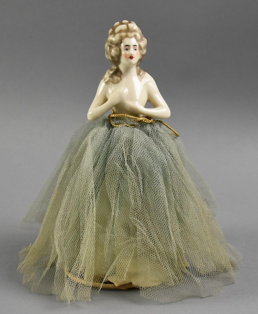 Antique German Porcelain Half Doll Lamp Shade (1 of 5)