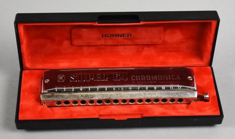 Vintage Hohner Super 64 Chromonica Harmonica in Box