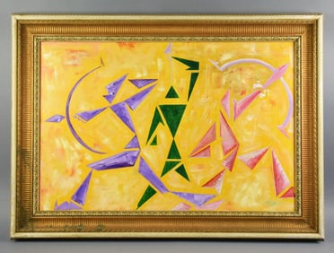 Eric W. Artist Signed Abstract Painting on Canvas