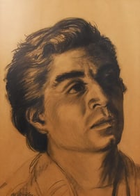 Vintage Al Dailey (Mid Century) Charcoal Portrait