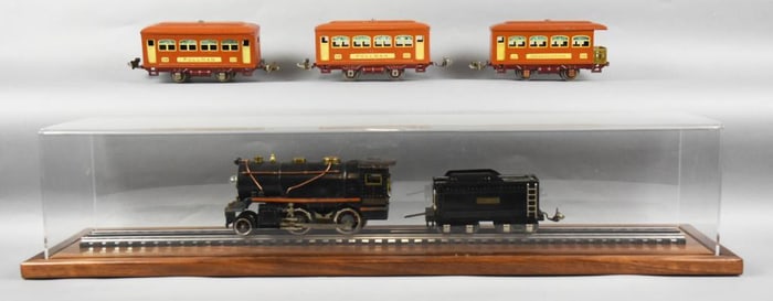 Pre-War Lionel Lines O Gauge 257 Locomotive, Tender & Cars