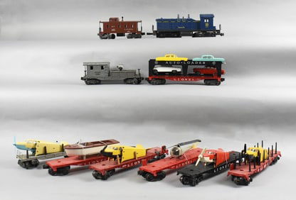 Post War Lionel Lines O 634 Switcher Diesel & Freight Cars