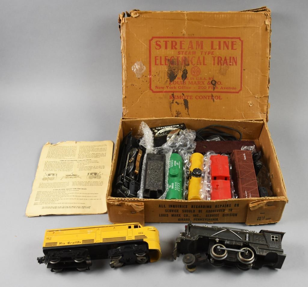 Post War Marx/Lionel O Gauge Stream Line Steam Engine Set (1 of 8)