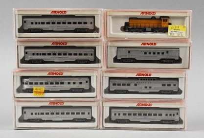 Vintage German Arnold N Scale Locomotives & Train Cars-MIB