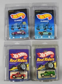 (4) 1980s Mattel Hot Wheels Classics Real Riders-MOC-NOS