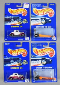 (4) 1991 Mattel Hot Wheels Variant MOC-NOS
