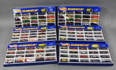 (6) 2000 Mattel Hot Wheels 20 Car Gift Sets  MIB-NOS