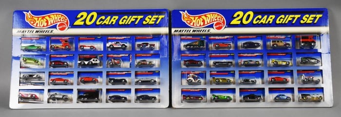 (2) 1999 Mattel Hot Wheels 20 Car Gift Sets - MIB-NOS