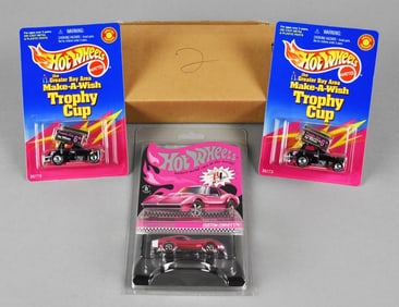 (3) 1999, 2018 Hot Wheels RLC Corvette, Trophy Cup-MOC-NOS