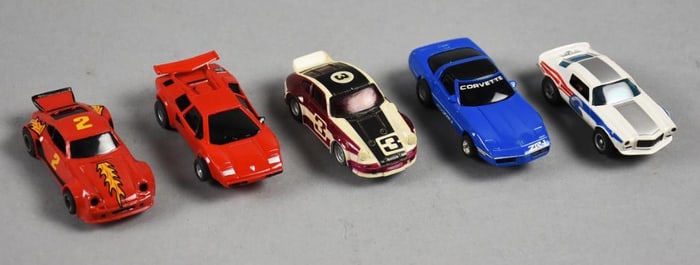 (5) Vintage AFX PLUS Slot Cars Assortment   Loose