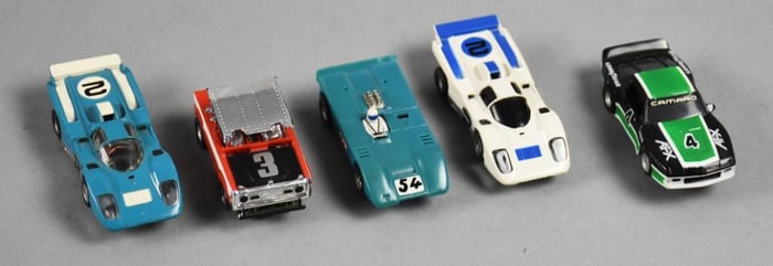 (5) Vintage AFX Slot Cars Assortment  Loose