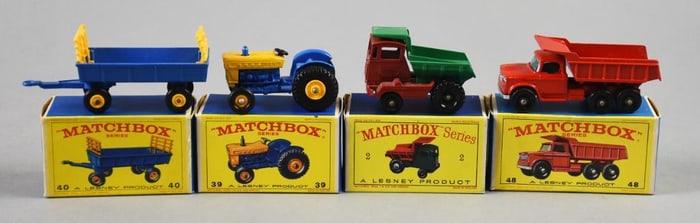 (4) 1960s Lesney Matchbox Work Vehicles Die-Cast-Orig Boxes