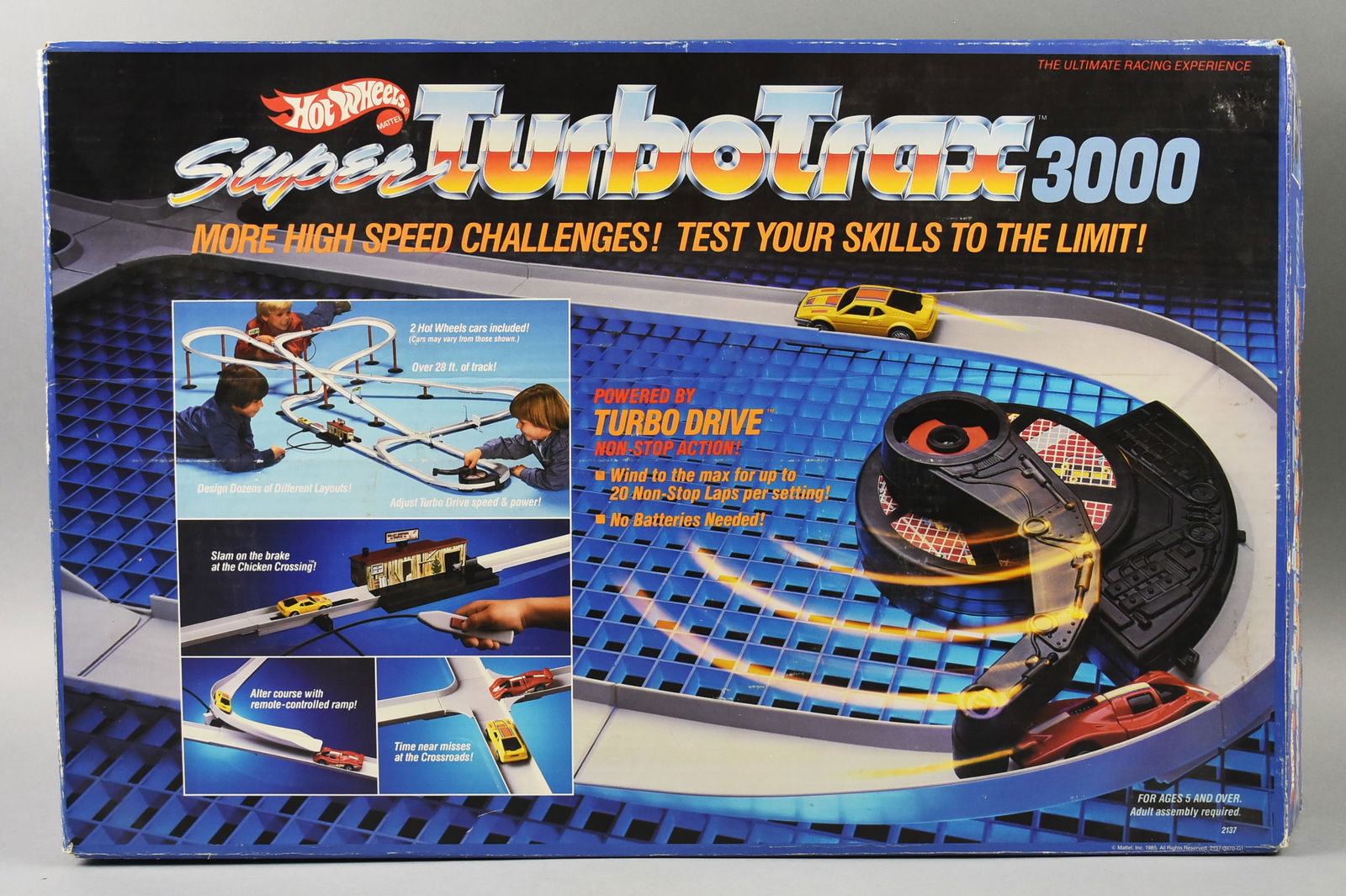 1985 Hot Wheels Super Turbo Trax 3000-Original Box: Lot is a 1985 Mattel Hot Wheels Super Turbo Trax 3000-Original Box. Single owner collection from the largest toy collector on the West Coast.