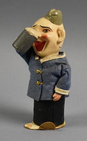 c1950 German Composition Sailor Push Toy