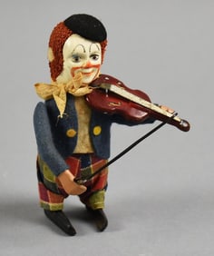 c1930 Schuco Germany Tin Soloist Clown Playing Violin