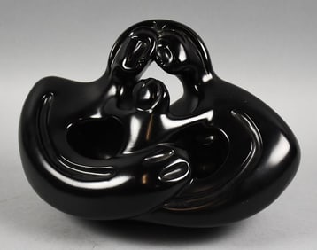 1975 Carole Shultz Embracing Family Ceramic Sculpture