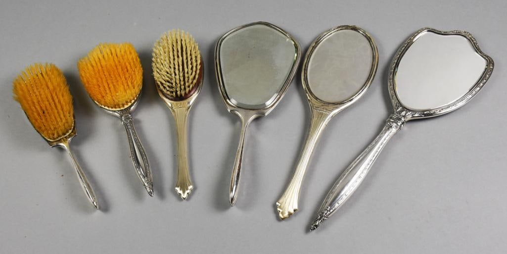 Vintage Sterling Silver Hand Mirrors and Hair Brushes (1 of 10)
