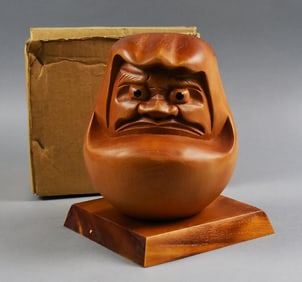 Vintage Japanese Solid Wood Darma, New Old Stock