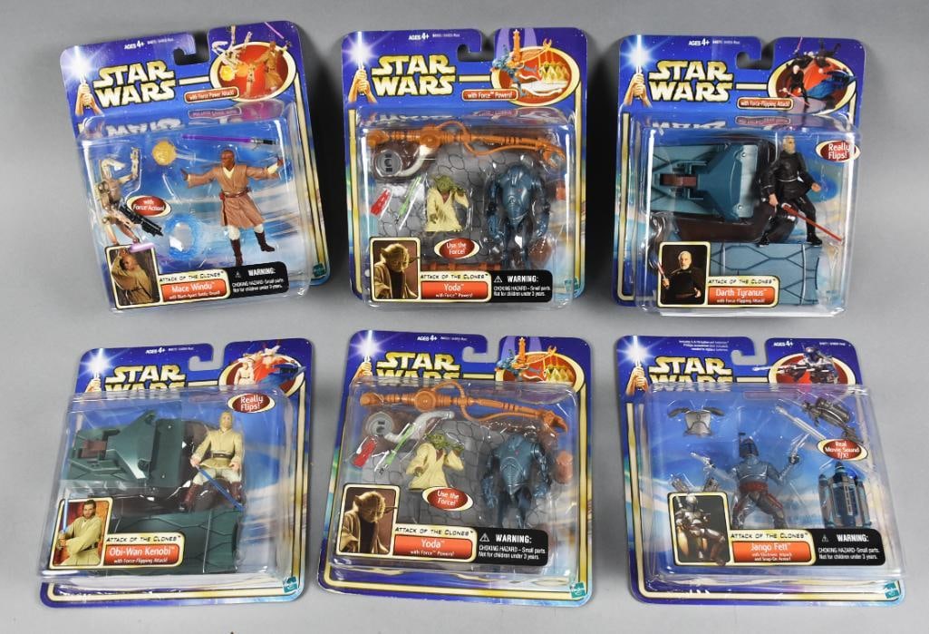(6) 2002 Kenner Star Wars Attack of the Clones Figures-NOS (1 of 4)